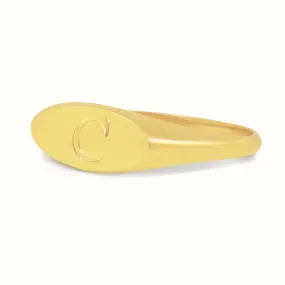 Men's Vermeil Custom Initial Letter Small Signet Ring