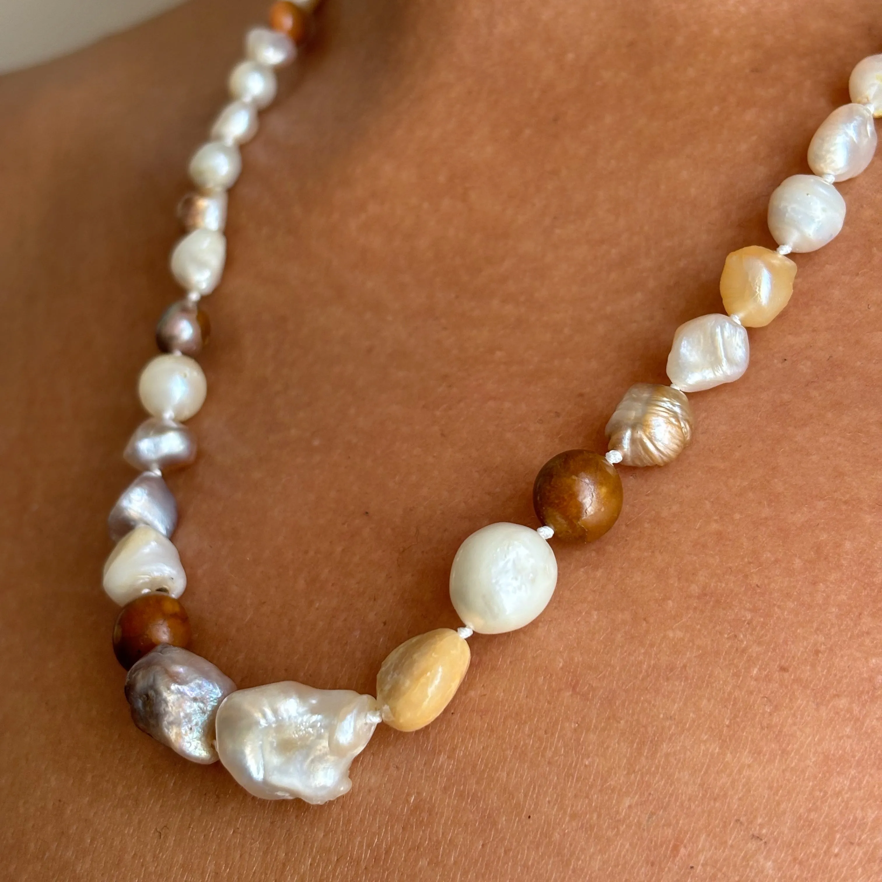mermaids dream mixed wild found natural pearl necklace