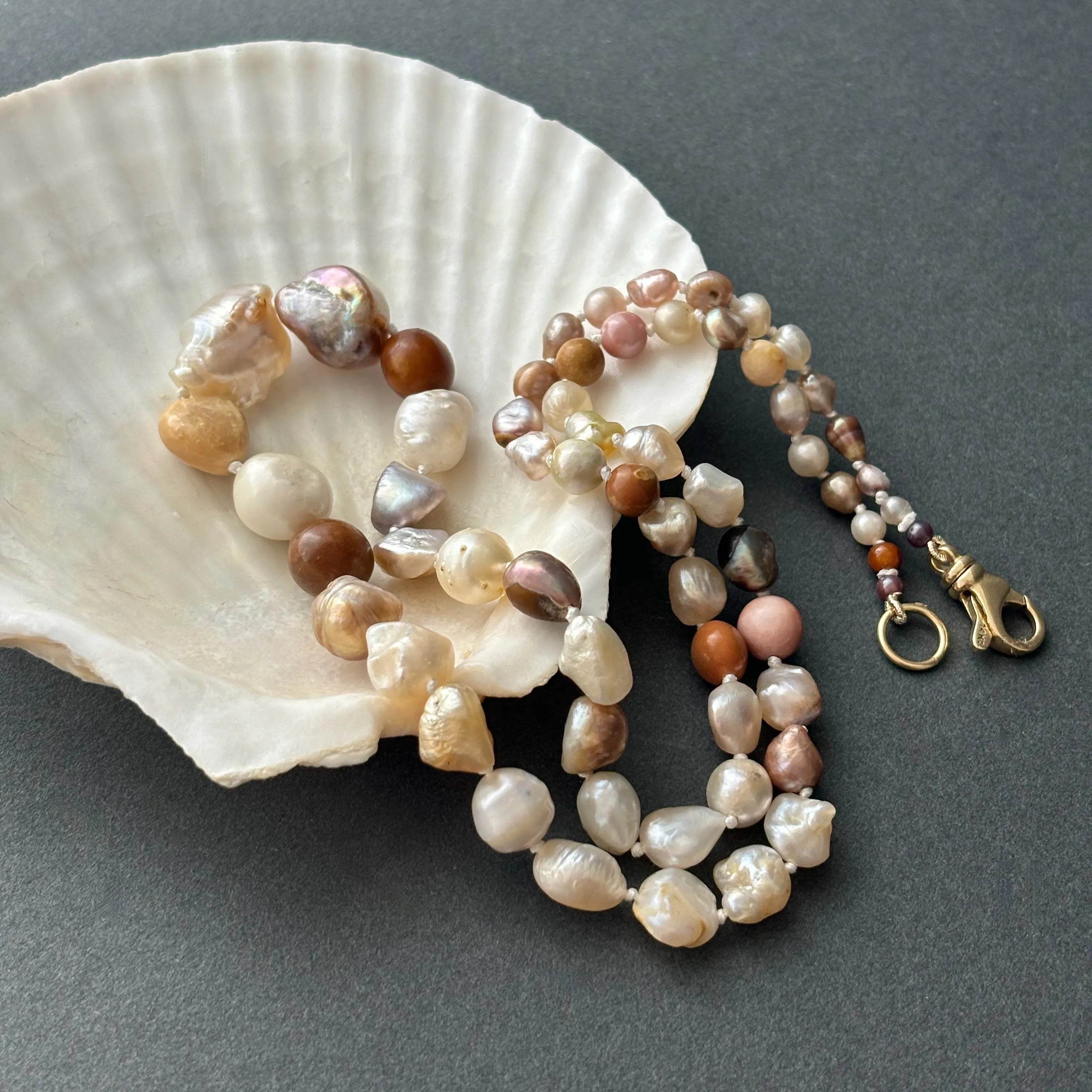 mermaids dream mixed wild found natural pearl necklace