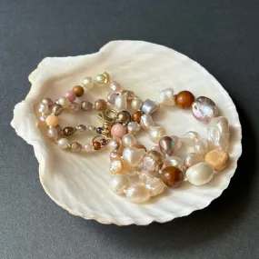 mermaids dream mixed wild found natural pearl necklace
