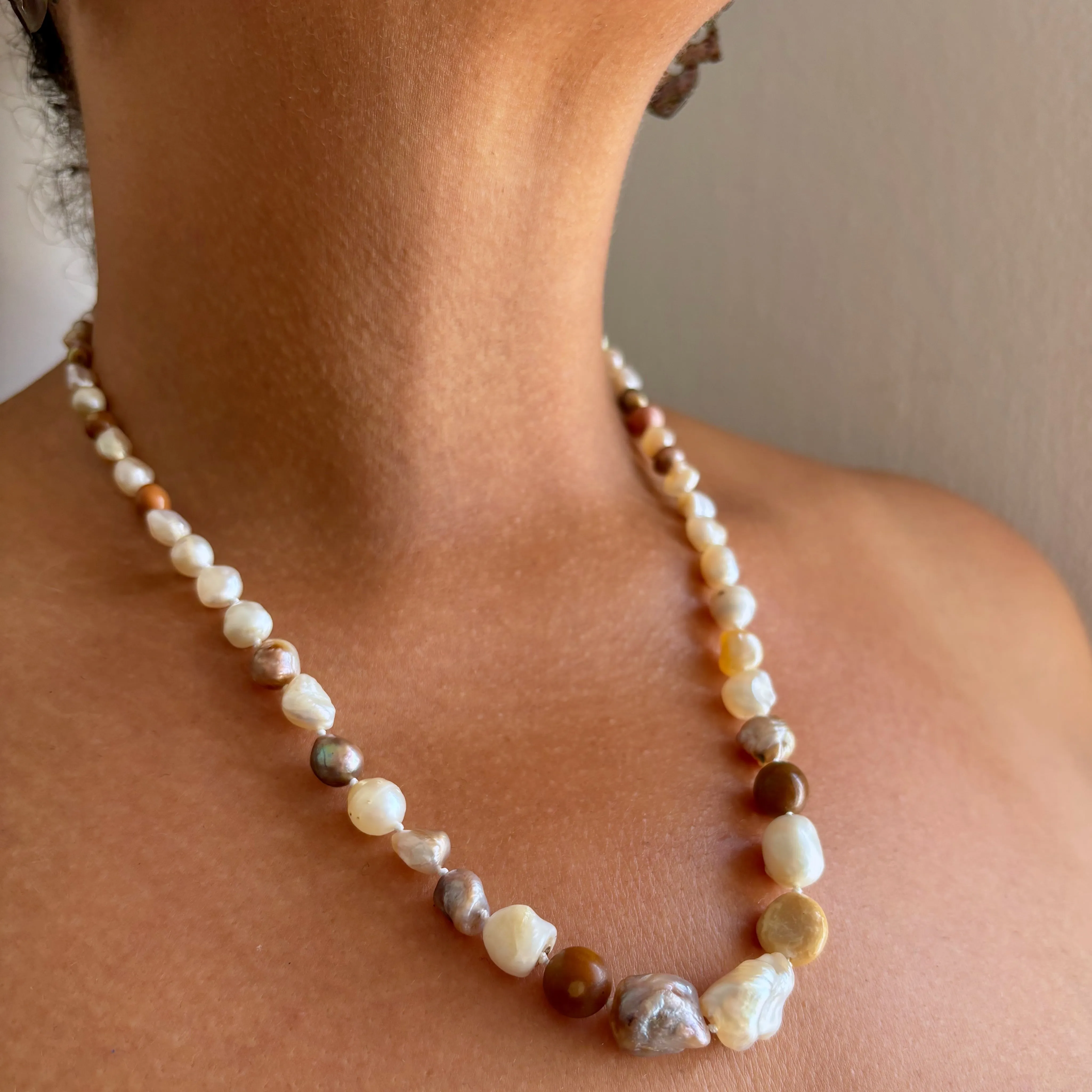 mermaids dream mixed wild found natural pearl necklace