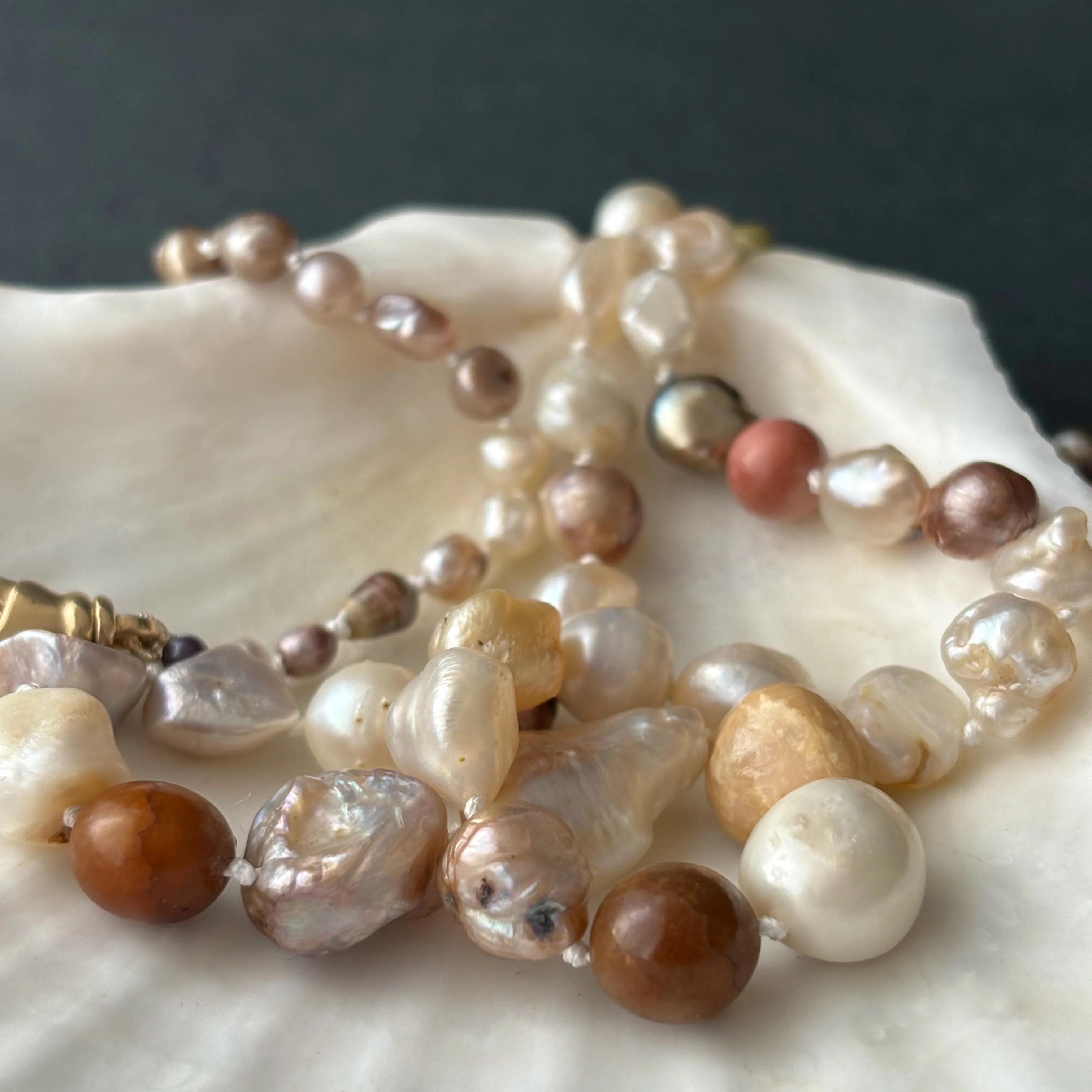 mermaids dream mixed wild found natural pearl necklace