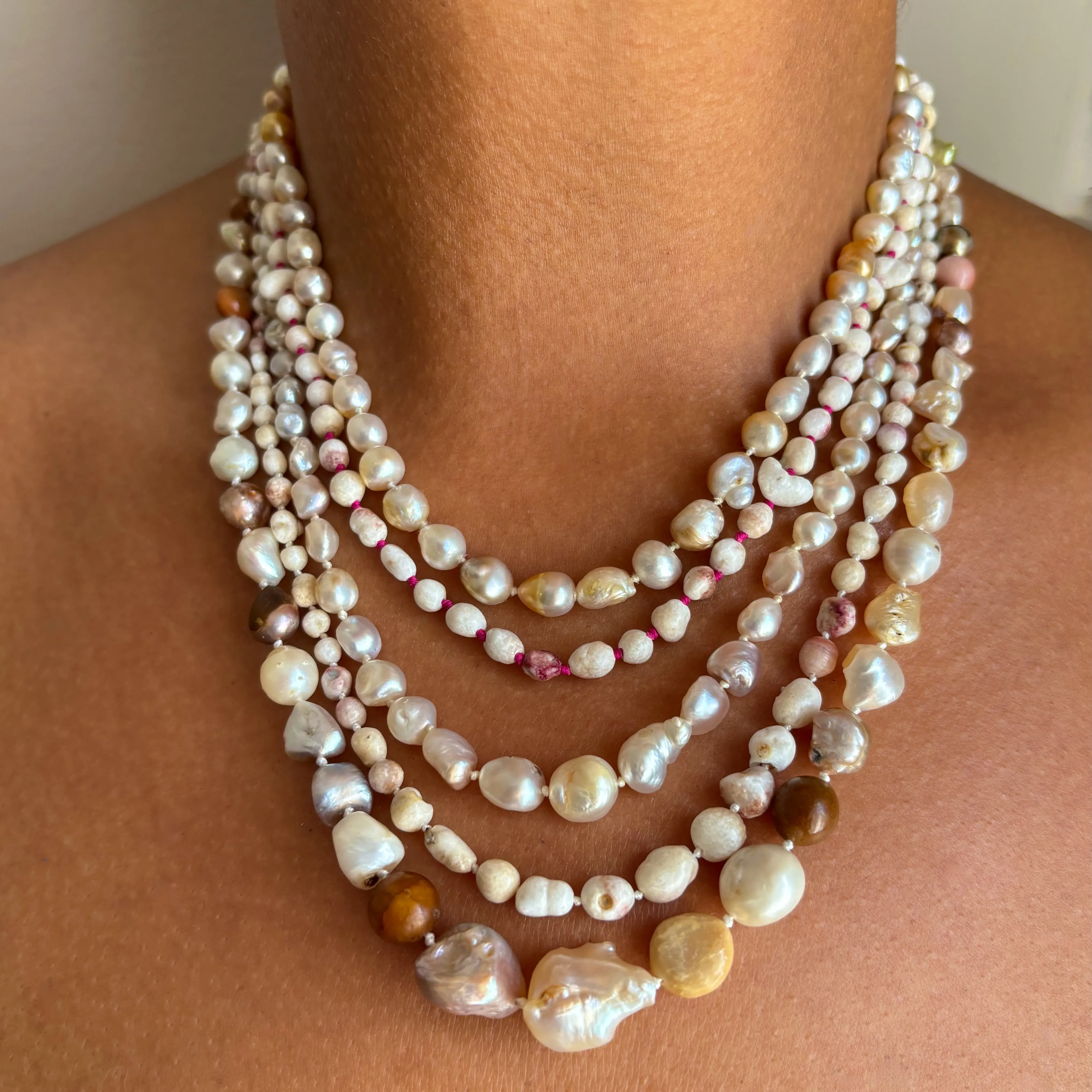 mermaids dream mixed wild found natural pearl necklace