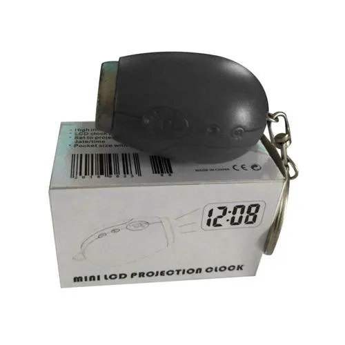 Mini Digital Projection Clock Portable LED Wall Ceiling Time Projection Watch Magic Night Light Electronic Clock key chain decor
