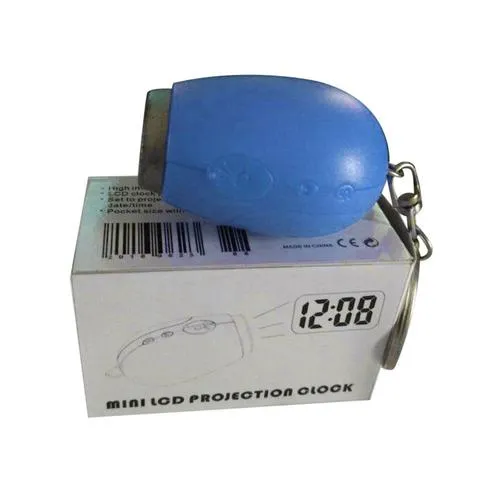 Mini Digital Projection Clock Portable LED Wall Ceiling Time Projection Watch Magic Night Light Electronic Clock key chain decor
