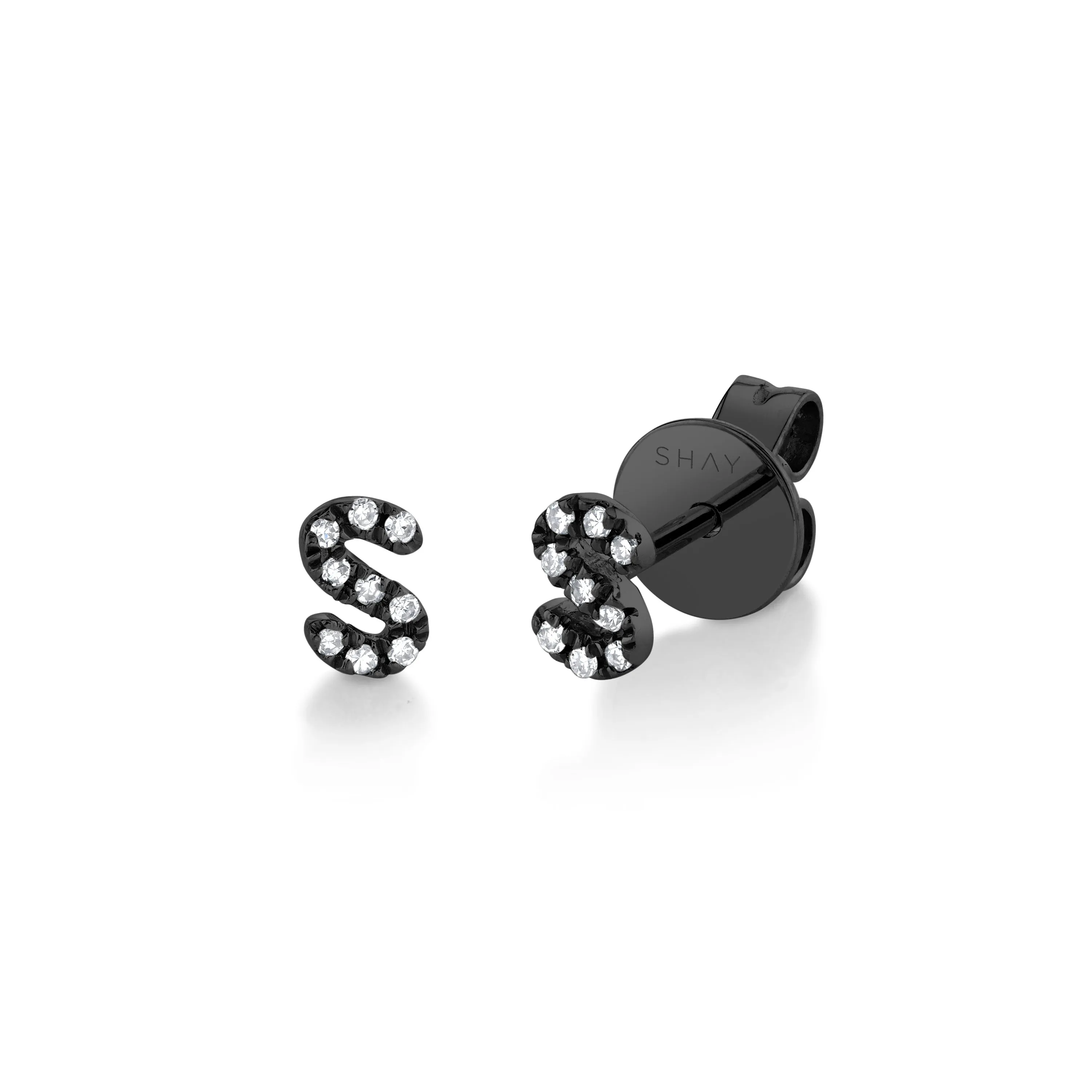 MINI ME DIAMOND PAVE INITAL STUDS