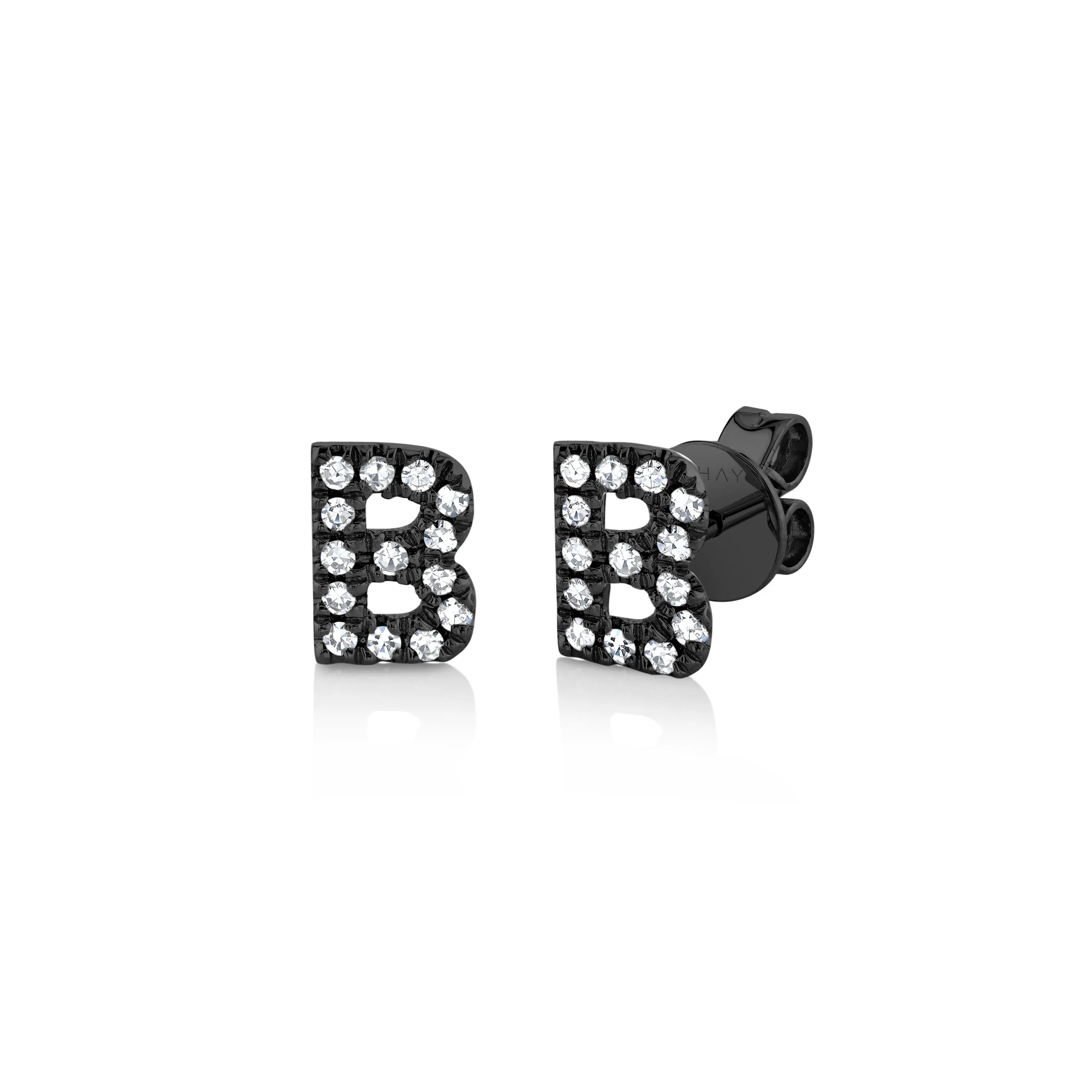 MINI ME DIAMOND PAVE INITAL STUDS