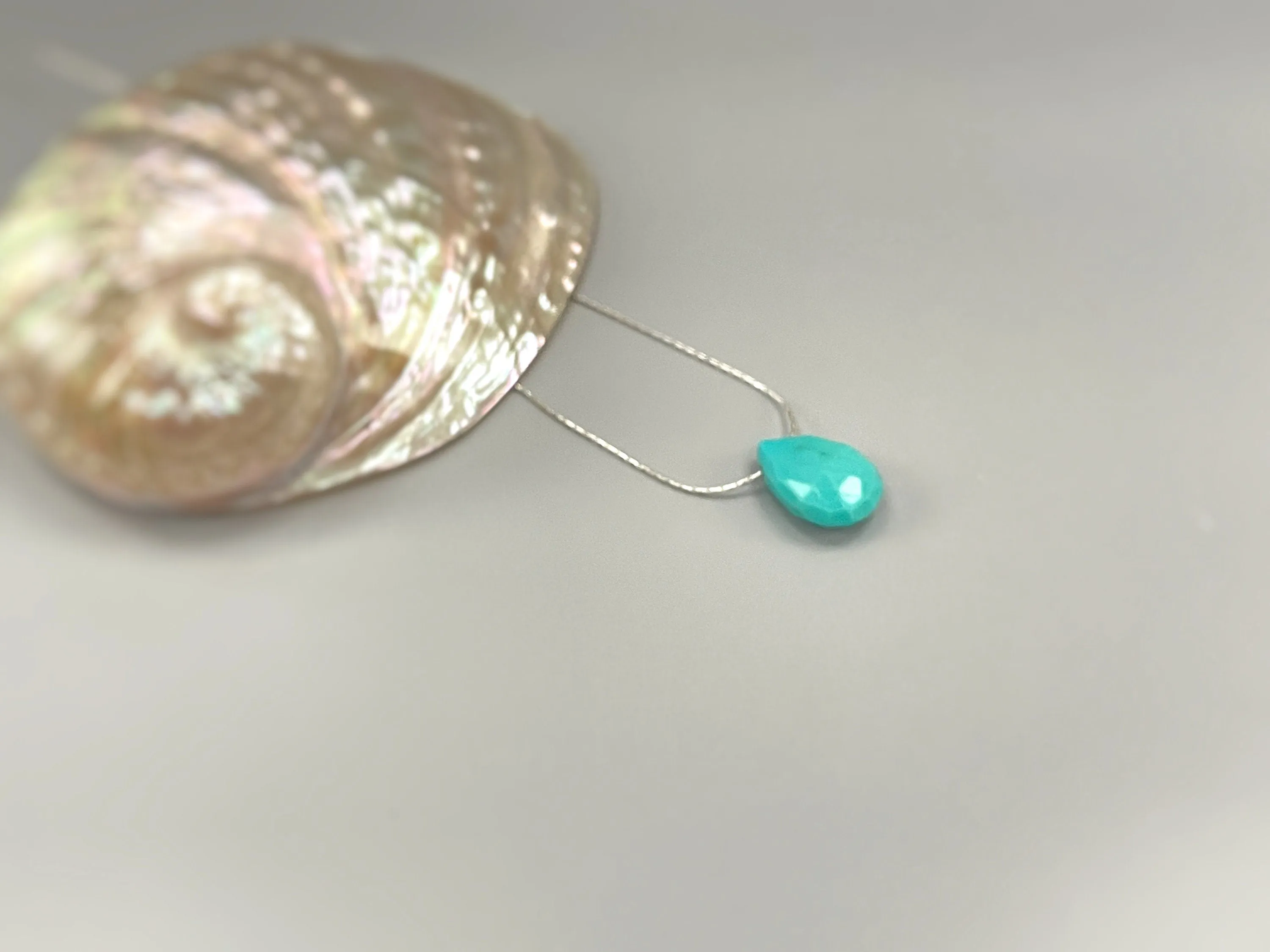 Minimalist Dainty Turquoise Necklace Sterling Silver Choker