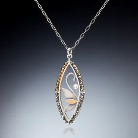 Mixed Metal Marquis Pendant