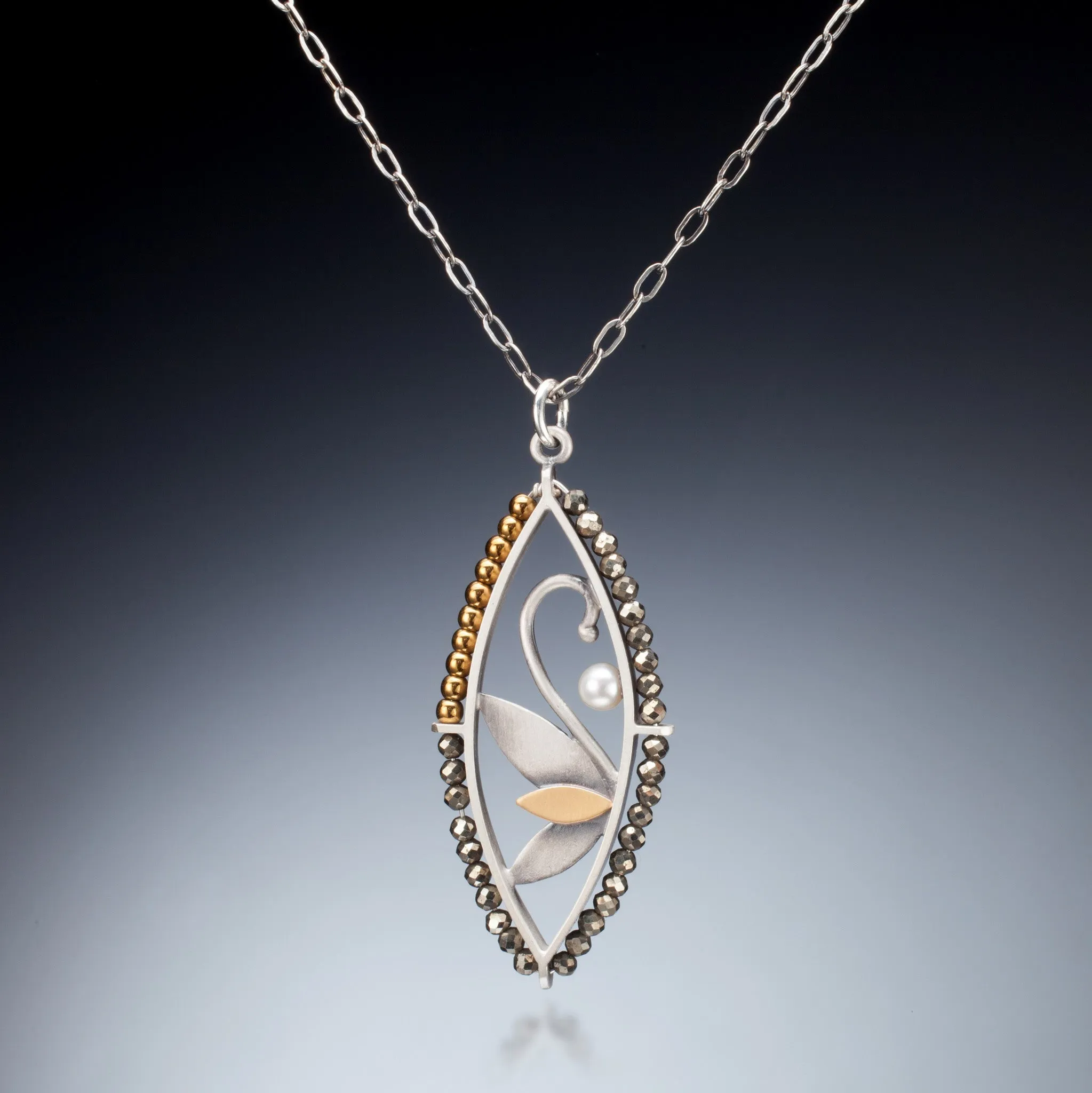 Mixed Metal Marquis Pendant