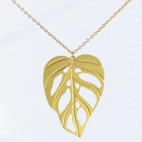 Monstera Adansonii Leaf Necklace