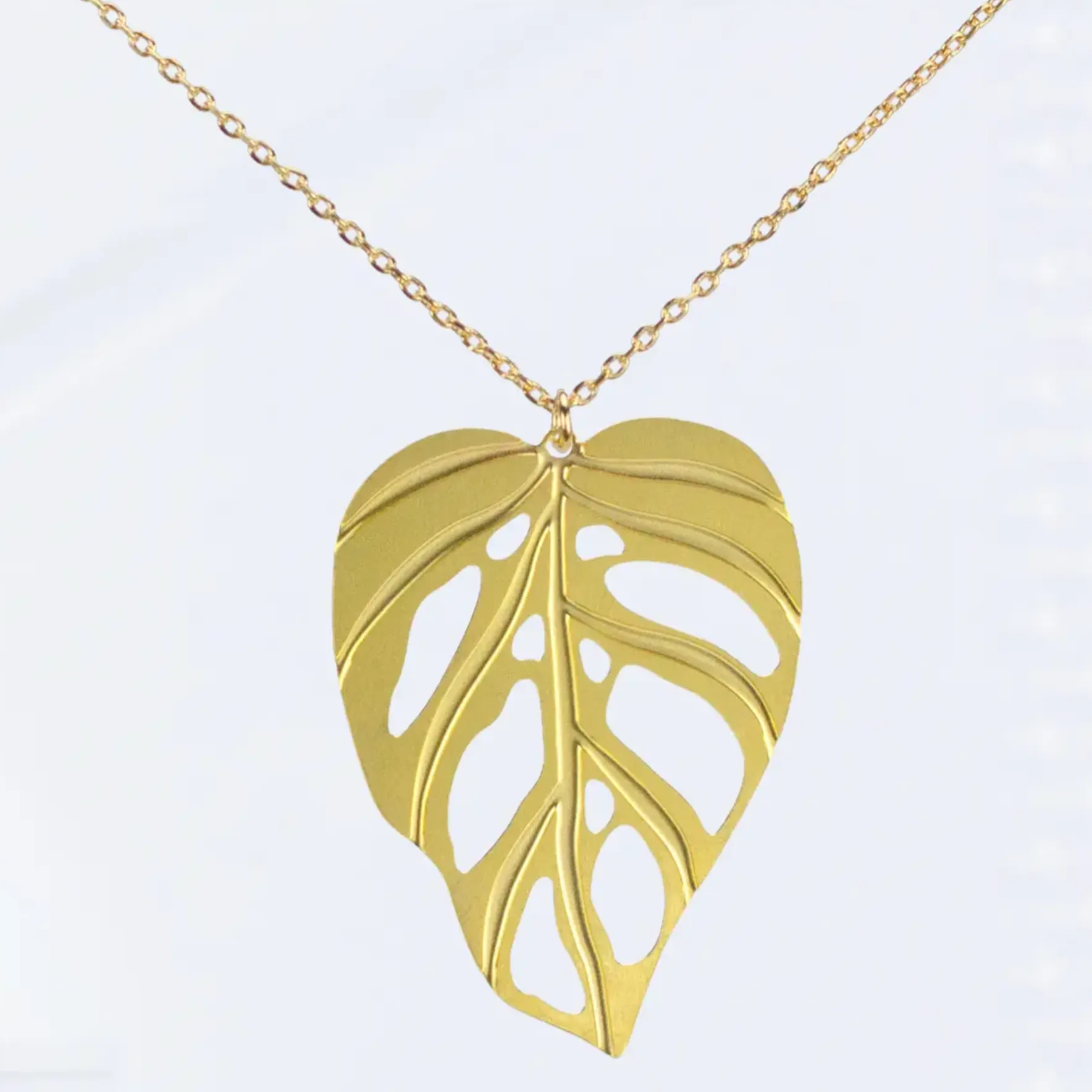 Monstera Adansonii Leaf Necklace