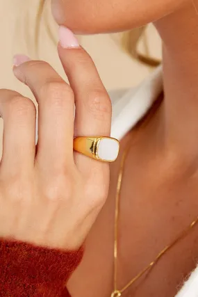 Mother Of Pearl Signet Ring