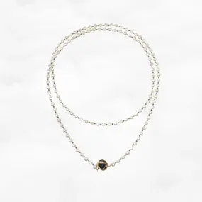 Multi-style Opera Pearl Necklace (Black Terahertz Stone)