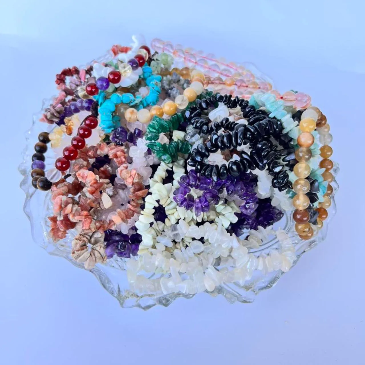 Multicoloured  Crystal Chip Bracelet
