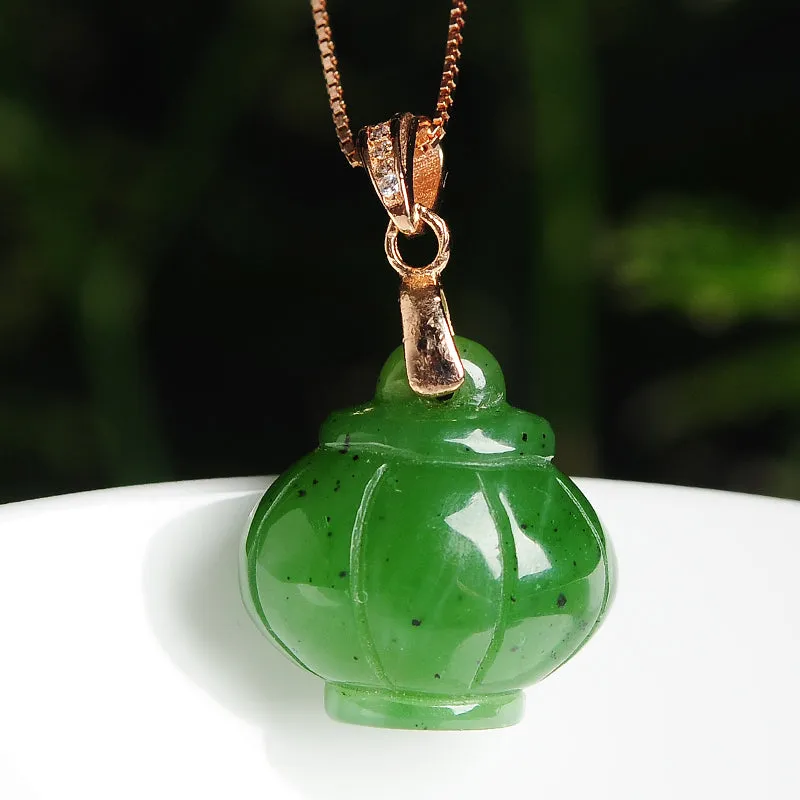 Natural Jade Pendant Nephrite Silver Pendant PT176