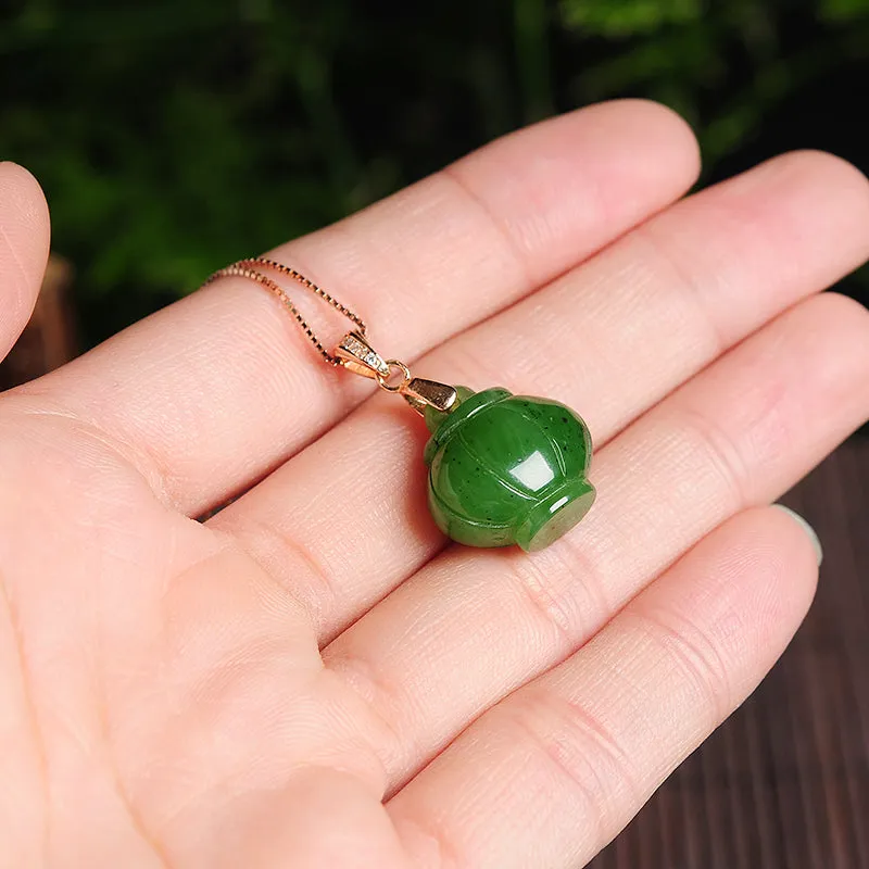 Natural Jade Pendant Nephrite Silver Pendant PT176