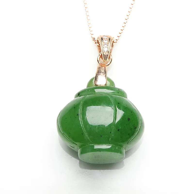 Natural Jade Pendant Nephrite Silver Pendant PT176