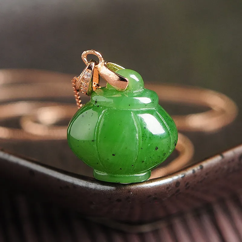 Natural Jade Pendant Nephrite Silver Pendant PT176
