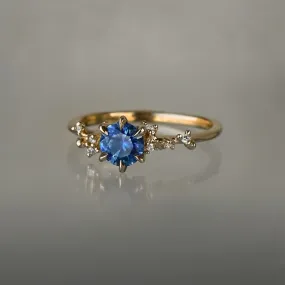 Ocean Blue Sapphire Asrai Garden Ring