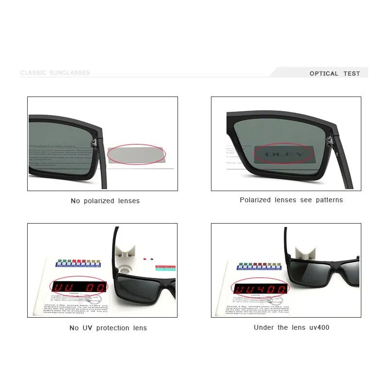 Oley Unisex Square Tr 90 Polarized Sunglasses Y9256