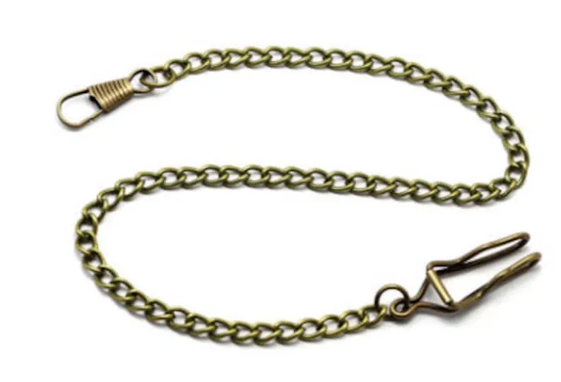 One Strand 14.7 Inch (37.5cm) Pocket Watch Chain Bronze/Copper/Gunmetal Back/Gold