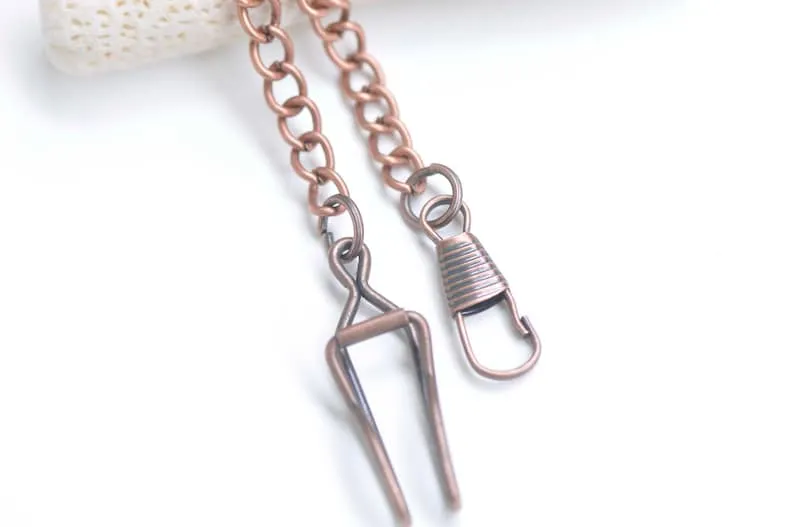 One Strand 14.7 Inch (37.5cm) Pocket Watch Chain Bronze/Copper/Gunmetal Back/Gold