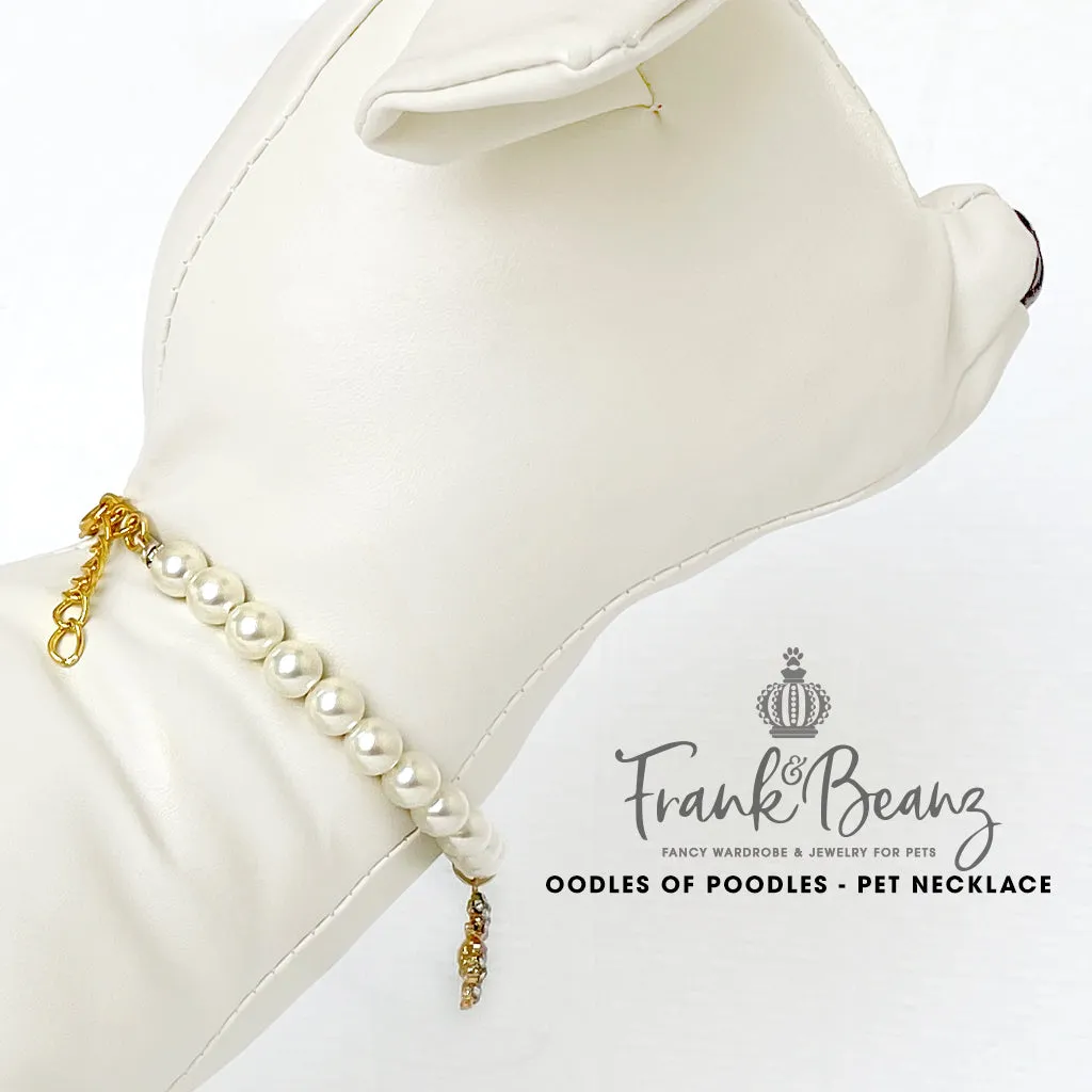 Oodles of Poodles Pearl Dog Necklace Personalized Luxury Pet Jewelry