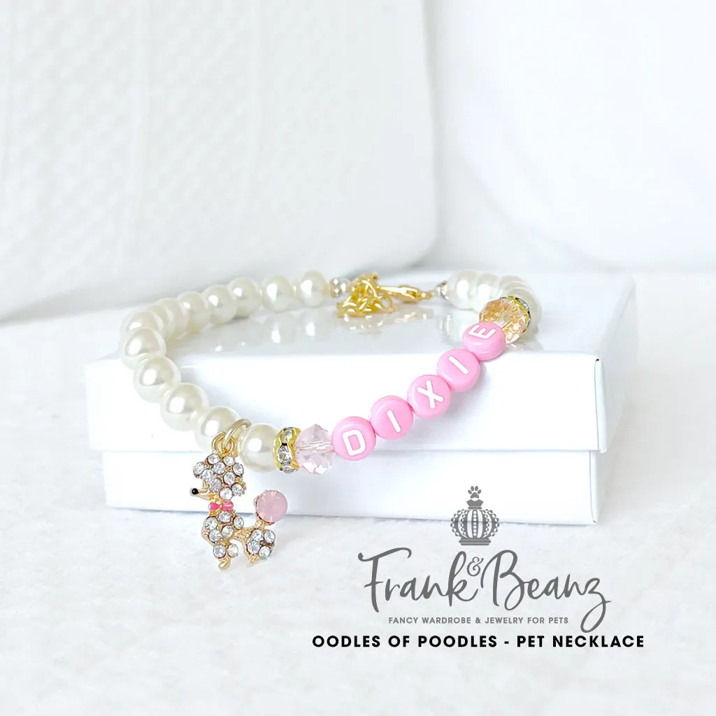 Oodles of Poodles Pearl Dog Necklace Personalized Luxury Pet Jewelry