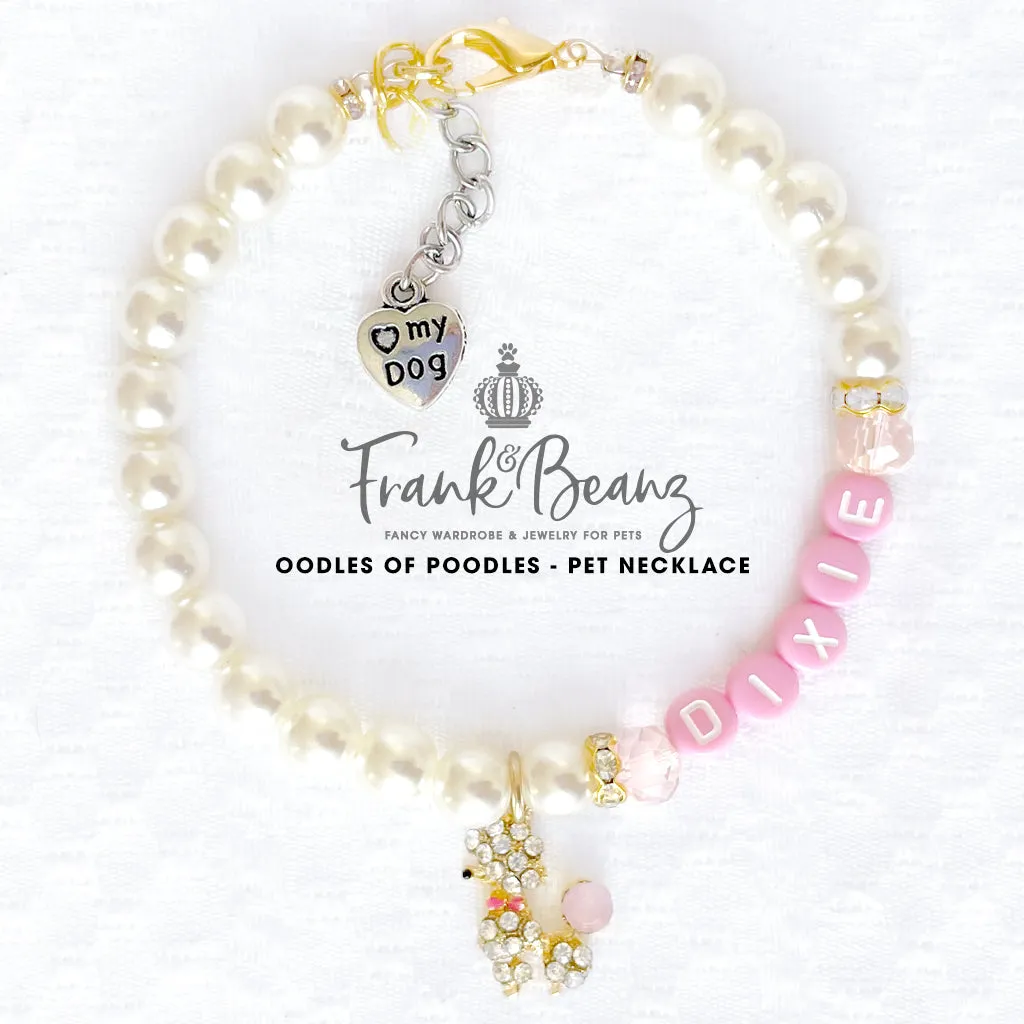Oodles of Poodles Pearl Dog Necklace Personalized Luxury Pet Jewelry