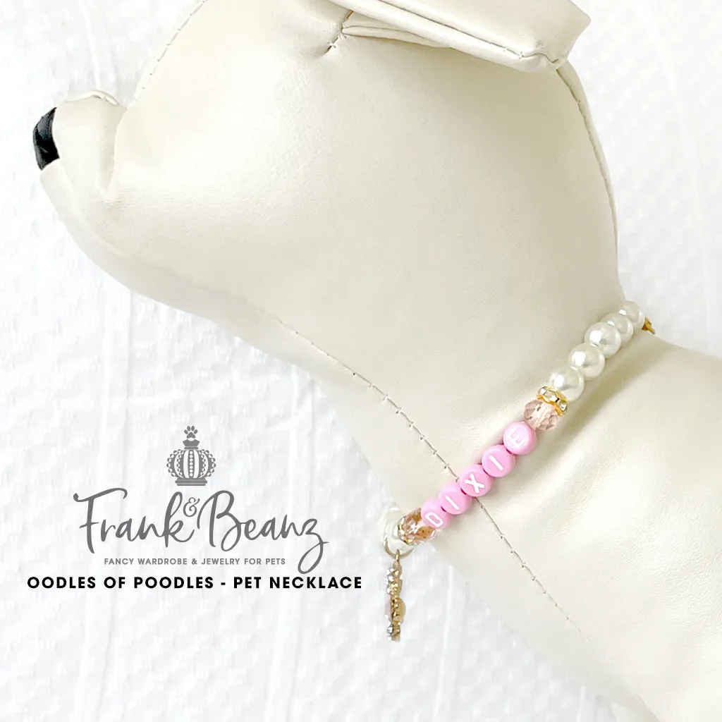 Oodles of Poodles Pearl Dog Necklace Personalized Luxury Pet Jewelry