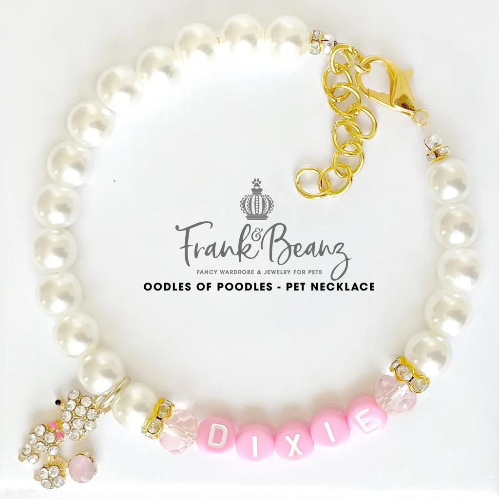 Oodles of Poodles Pearl Dog Necklace Personalized Luxury Pet Jewelry