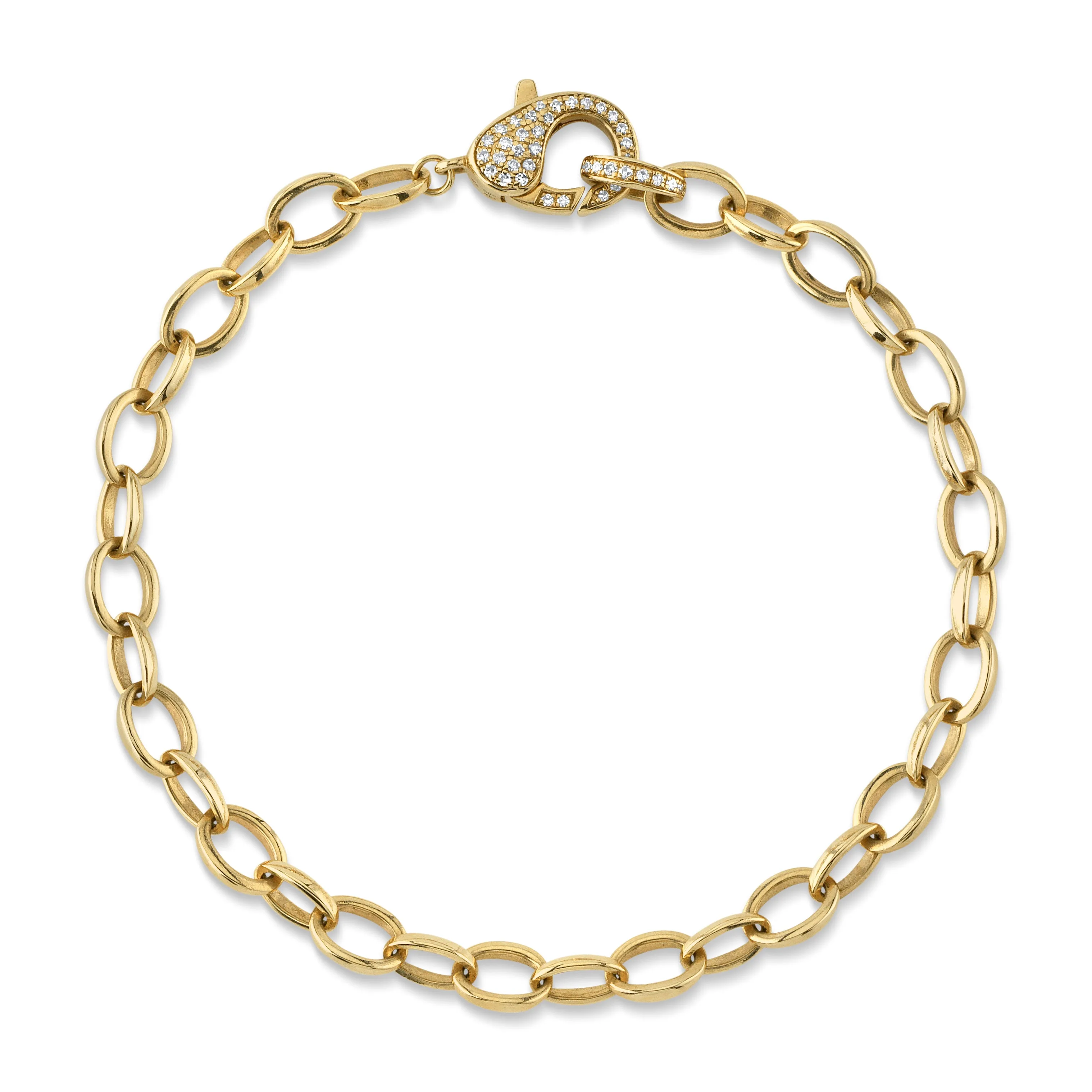 Pave Diamond Clasp Chain Bracelet