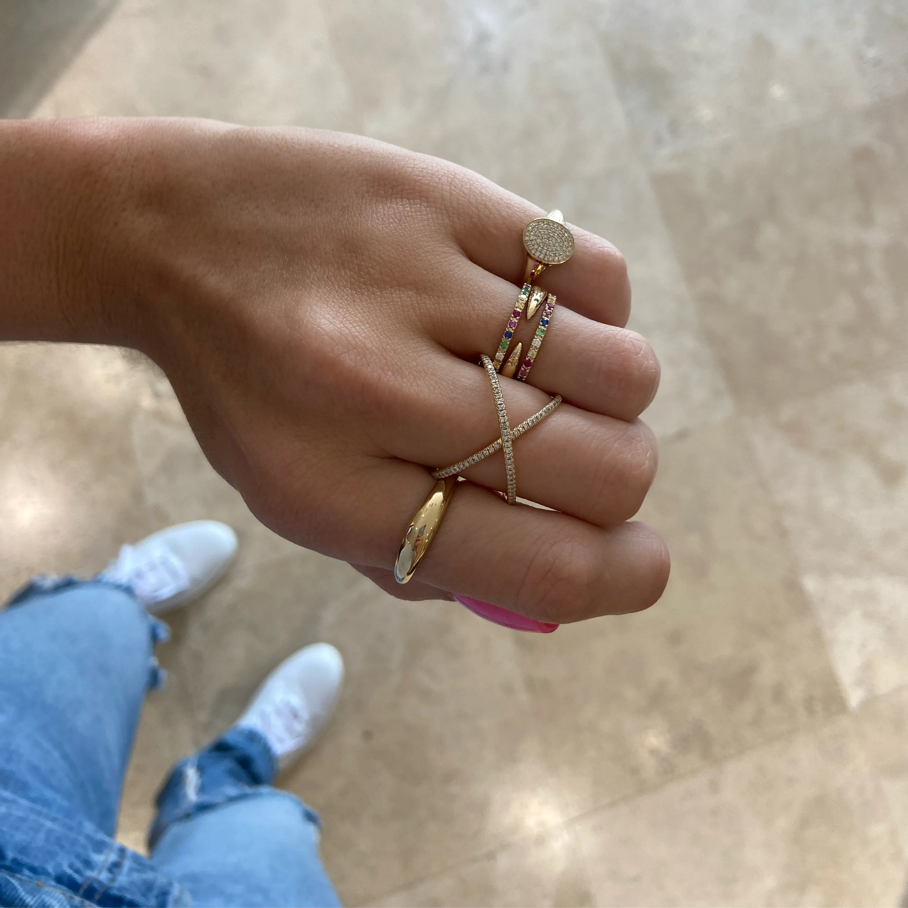 Pave Diamond Signet Pinky Ring