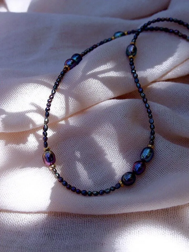 Peacock Pearl Bead Necklace - Hiwahiwa