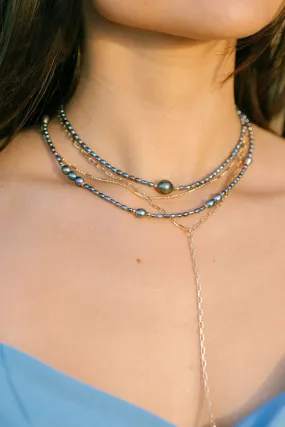 Peacock Pearl Bead Necklace - Hiwahiwa
