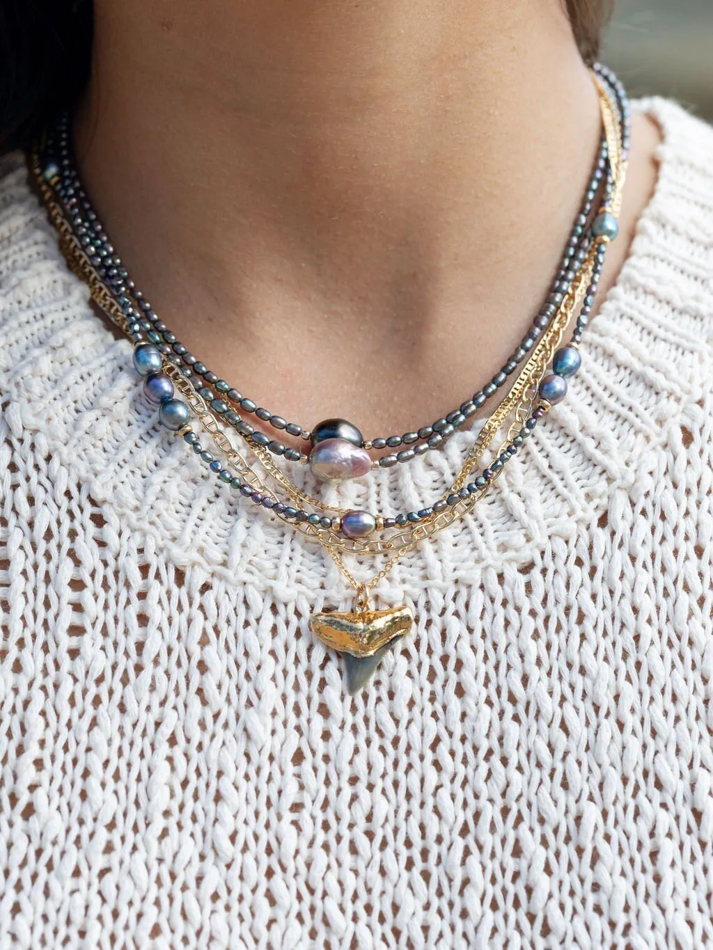 Peacock Pearl Bead Necklace - Hiwahiwa
