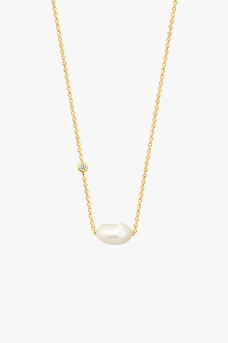 Pearl Bar Gold Necklace