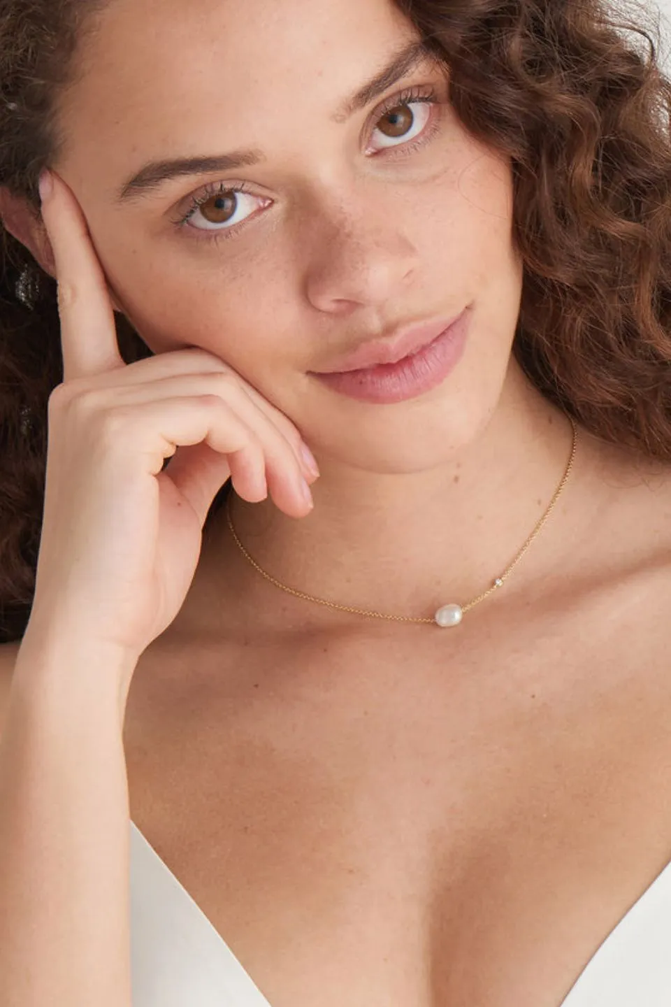 Pearl Bar Gold Necklace