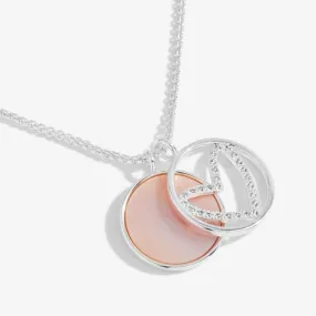 Perla Pink Mother Of Pearl Heart Silver 46cm   5cm Extender Necklace 5406