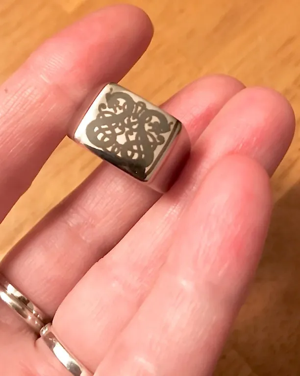 Personalized Photo Ring - Custom Engraved Mens Signet Ring Women Name Ring Engraving From Photo Family Fathers Day Gift Boyfriend Husband