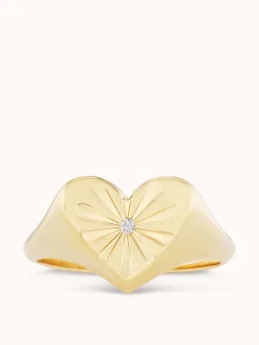 Petite heart pinky ring