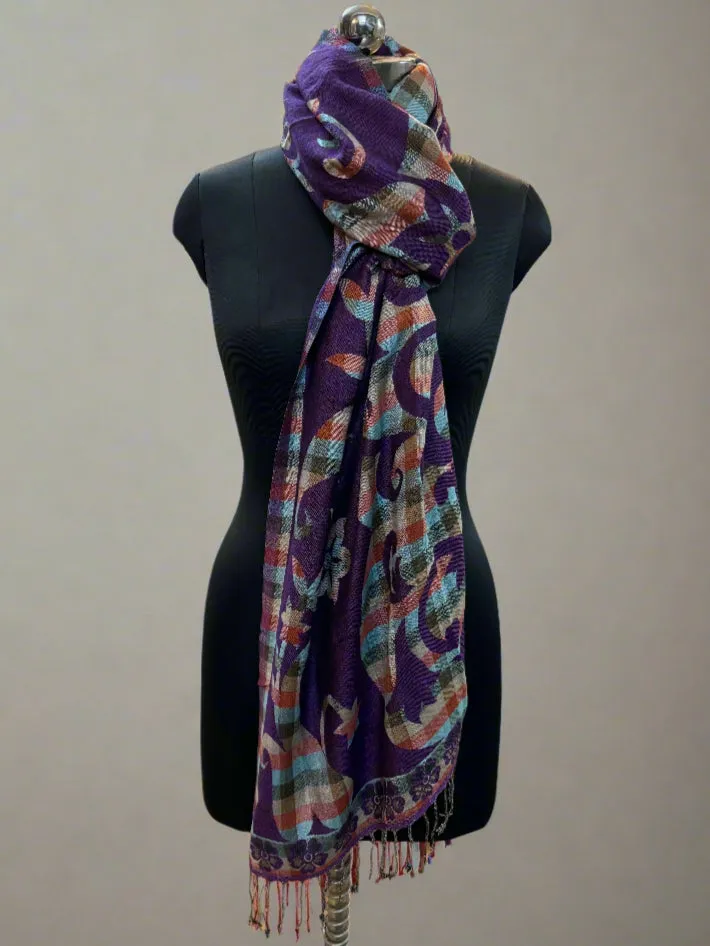 Purple Luxurious Pure Pashmina Scarf