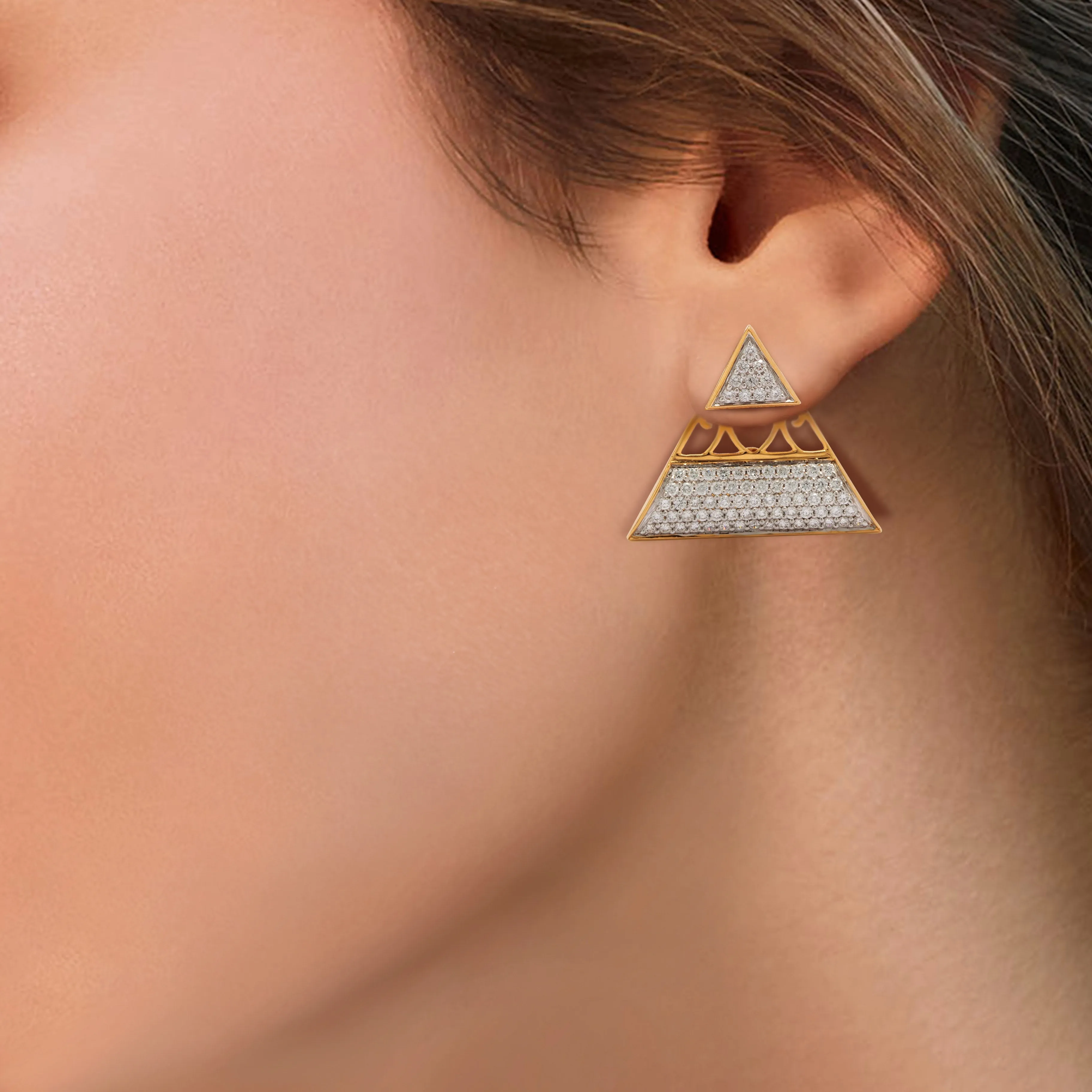 Pyramid Diamond Earrings