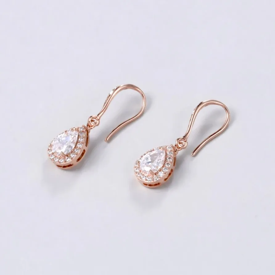"Raïsa" - CZ Bridal Bracelet and Earrings Set - Available in Silver, Rose Gold and Yellow Gold