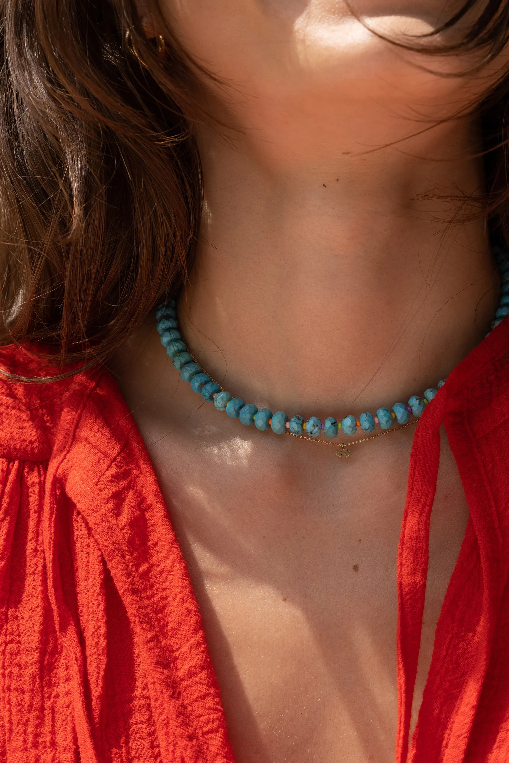 RAINBOW TURQUOISE NUGGET NECKLACE