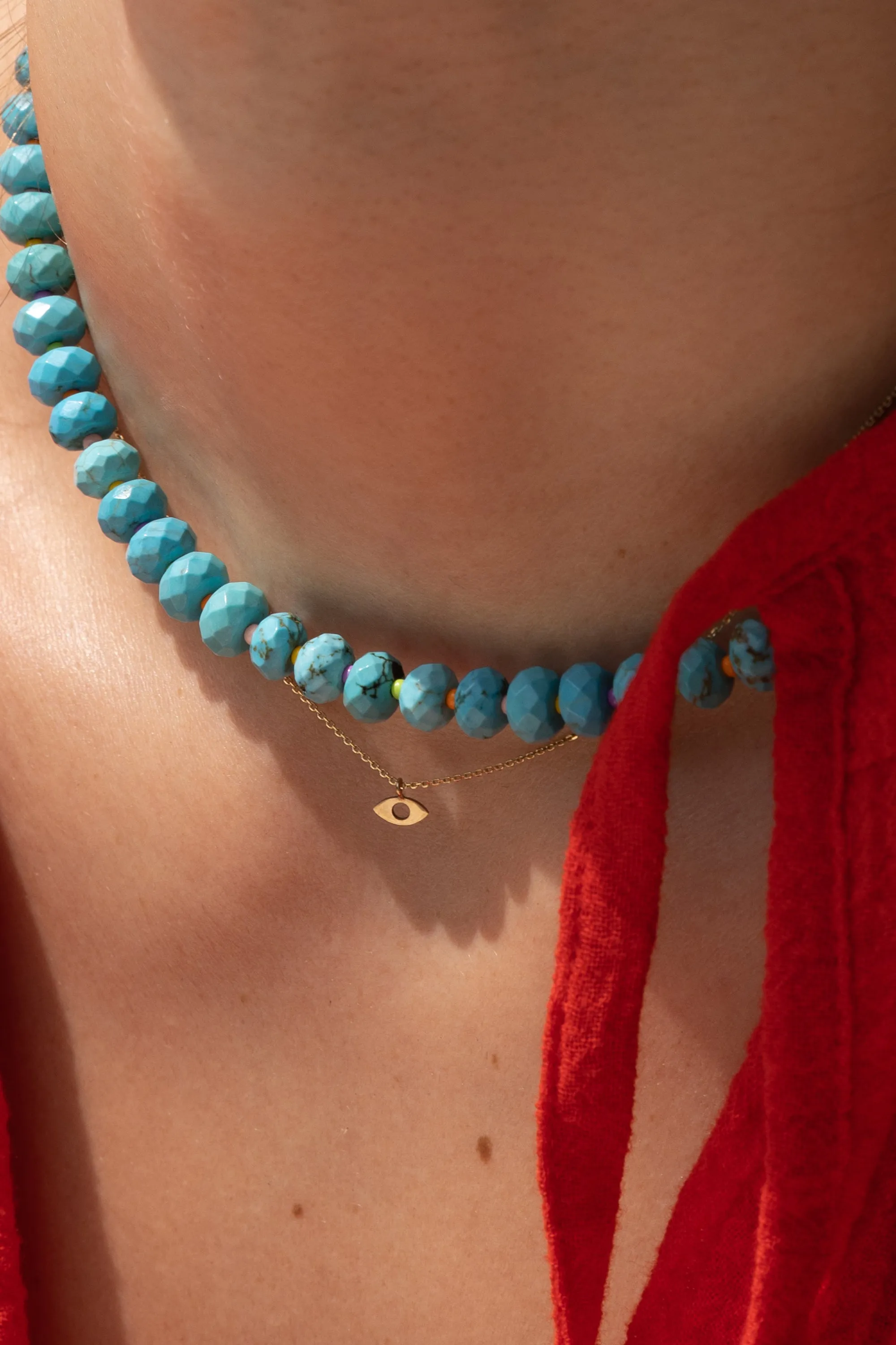 RAINBOW TURQUOISE NUGGET NECKLACE