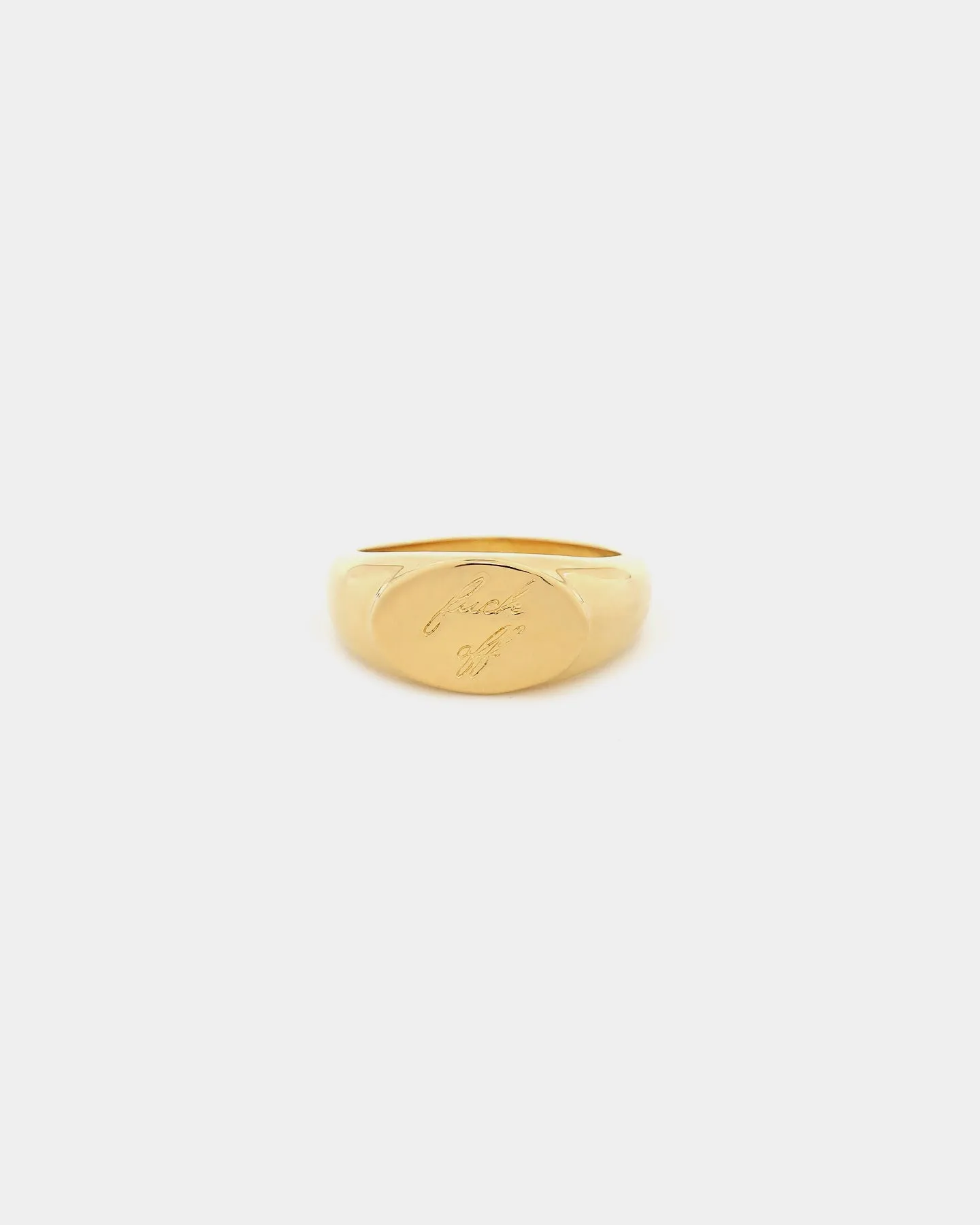 Raising Hell Women's Fuck Off Signet Ring Gold