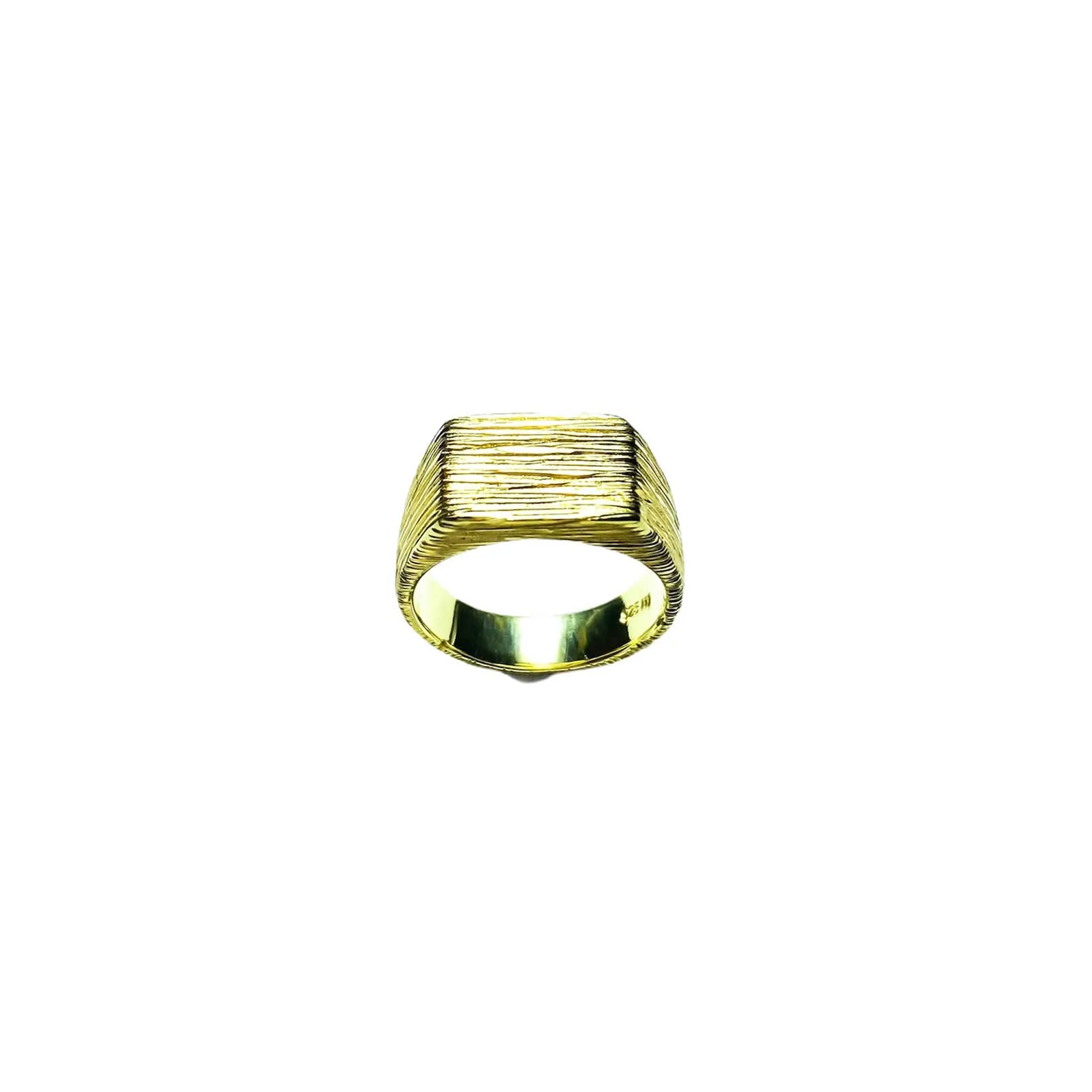 Raw Signet gold plated silver ring