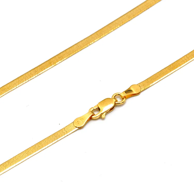 Real Gold Omega Snake Herringbone Belt Chain Necklace 0707 (40 C.M) CH1227
